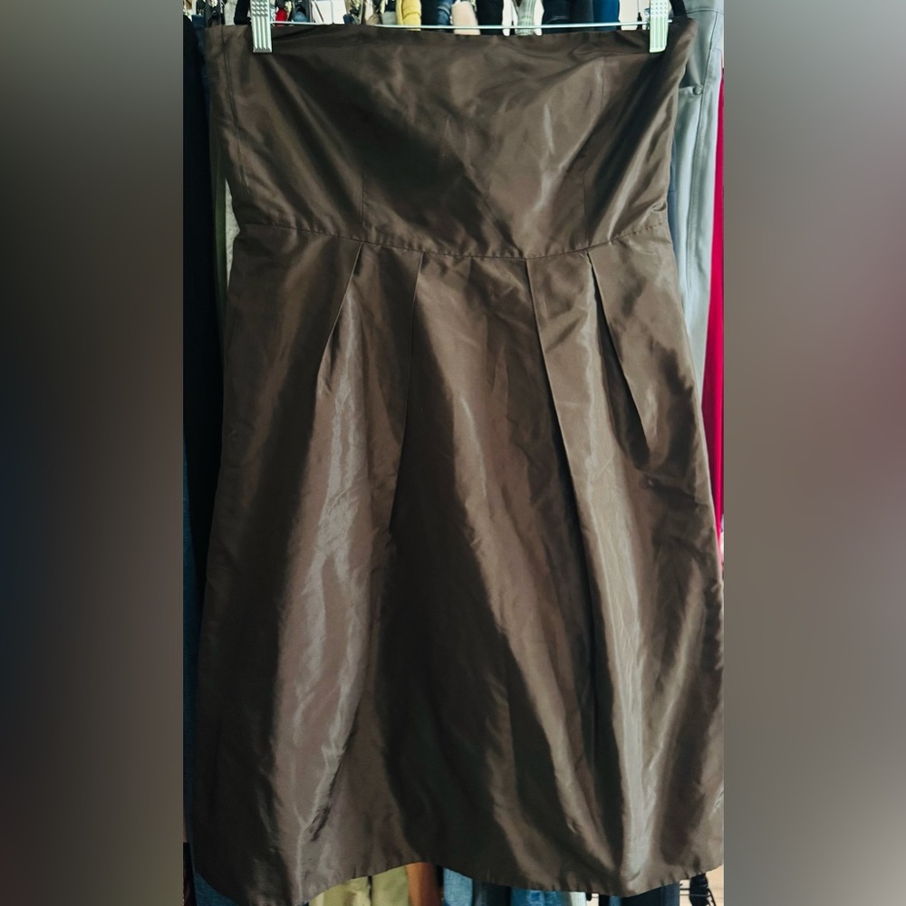 J Crew Brown formal strapless dress 12